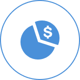 Financial pie chart icon