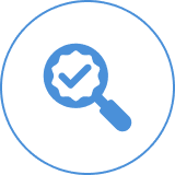 Magnifying glass with checkmark icon